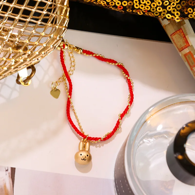 

National Style Fashion Hand-woven Red Rope Transfer Natal Year New Tide Chinese Style Personality Double Bracelet 2020