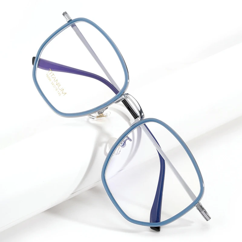 

2021 New Square Titanium Glasses Frame Women Optical Myopia Prescription Eyeglasses Frame Men Lady Big Box Luxury Brand Eyewear