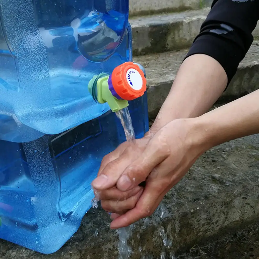 

Пластиковое ведро для чистой воды, 15 л, 20 л, контейнер для хранения воды в доме с крышкой, самостоятельное вождение в машине, с краном, бочка д...