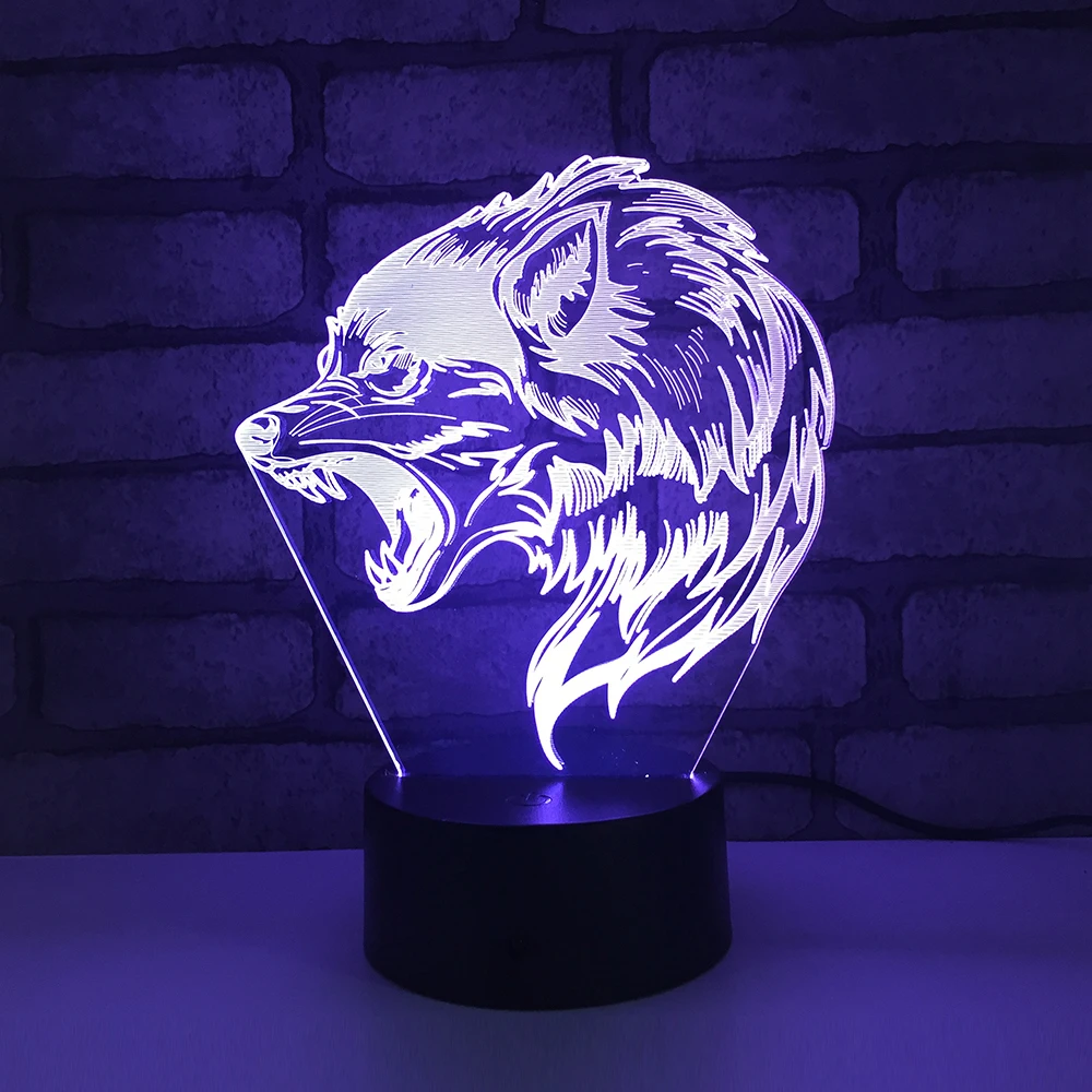 Светодиодсветодиодный подсветильник КА волка 7 цветов 1859|Игровые фигурки и