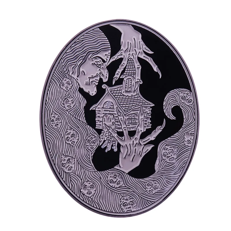 Волшебный Баба Яга мягкая эмалированная булавка 'темный Сказочный' коллекция