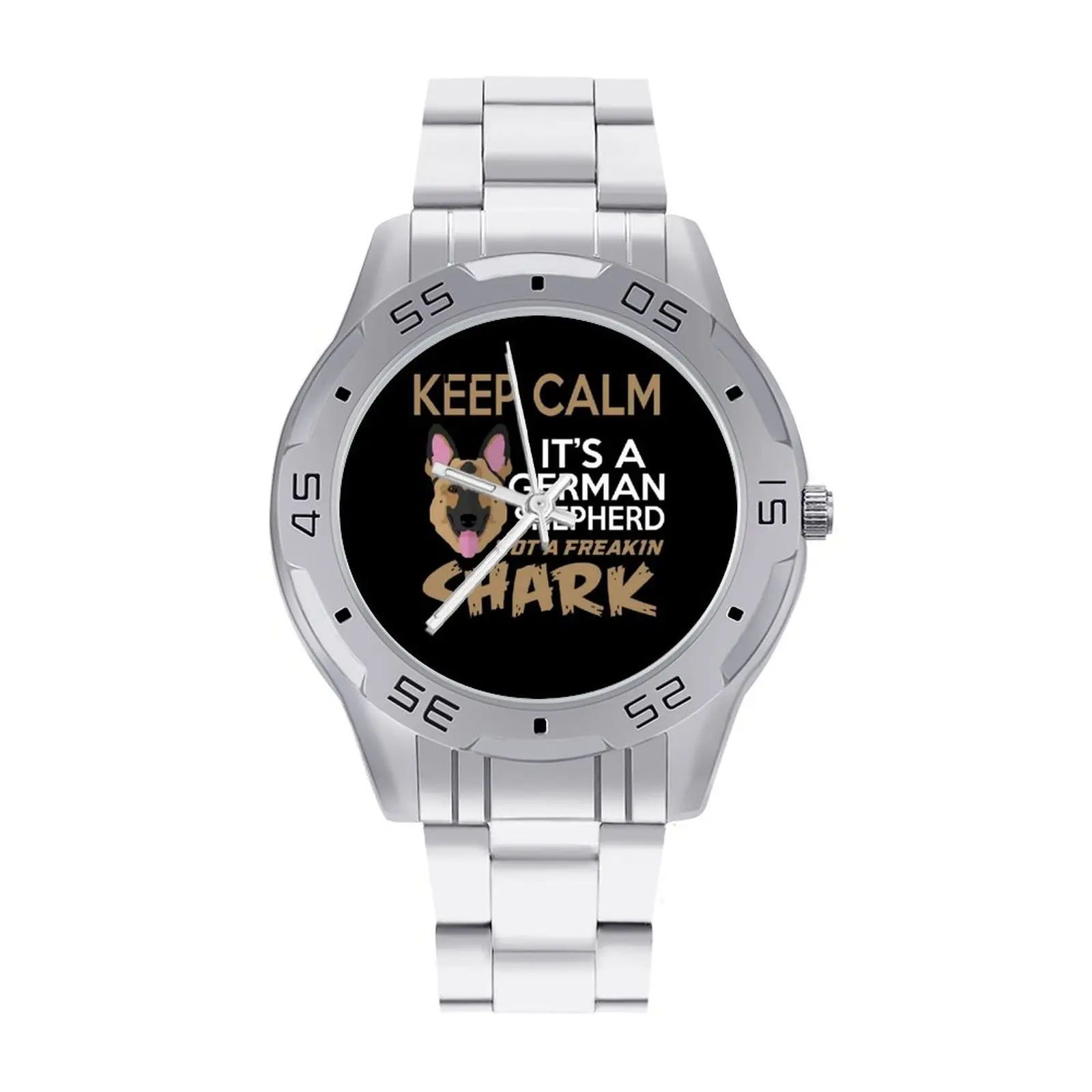 

German Shepherd Quartz Watch Gym Classy Wrist Watch Stainless Design Design Teens Wristwatch