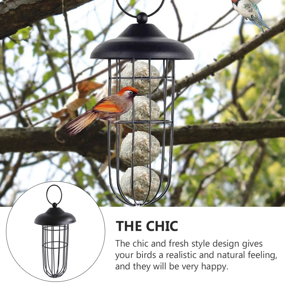 

2PCS Wrought Iron Bird Feeder Outdoor Balcony Bird Feeder Hanging Bird Feeder