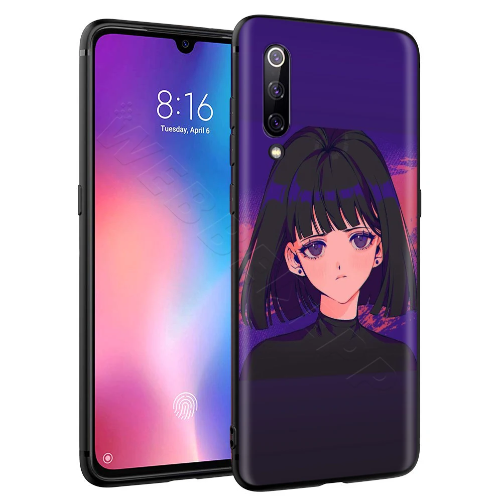 Грустно аниме эстетика vaporwave чехол для Xiaomi Redmi 4A 4X5 5A 6 6A 7 7A S2 Примечание Go K20 Pro Plus премьер-8 T