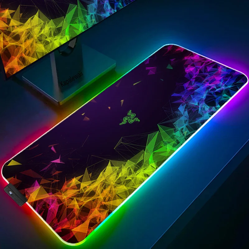 led light desk mat xxl computer mousepad razer 80x30 90x40cm backlight keyboard cover table mause gaming mouse pad rgb carpet free global shipping