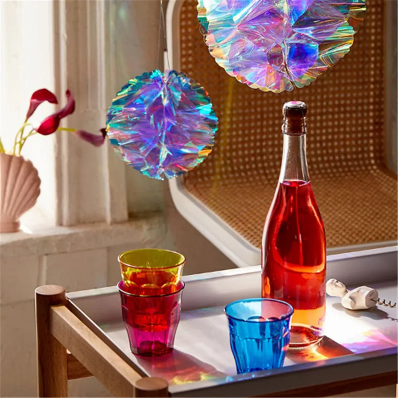Неоновая пленка хрустальный шар радужные вечерние украшения сотовой DIY Цвет