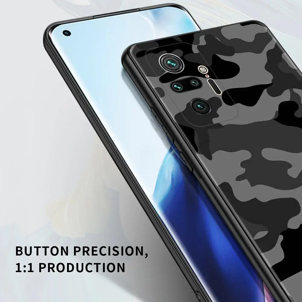 Case For Redmi Note 10 Pro Max 9 9T 9S 8 8T 7 Cover For Redmi K40 Pro Plus 9 9A 9C Shell Camouflage Pattern Camo Military Army