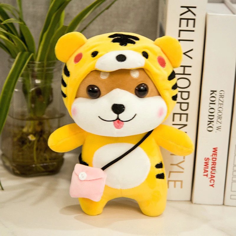 

1pc 25CM Cute Shiba Inu Turn To Elk Crocodile Pig Plush Toy Kawaii Standing Animal Dog Plush Dolls Stuffed Toys For Child