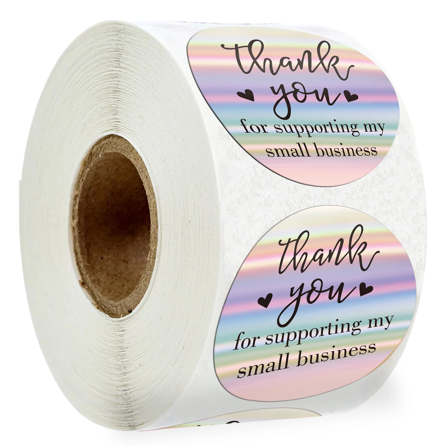 

500Pcs/roll Round Colorful Thank You for Supporting My Small Business Stickers Gift Box Decor Accessory 1.5 inch Labels