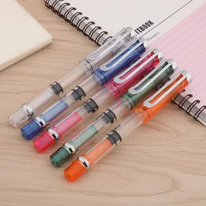 Перьевая ручка, 1 шт., большая емкость, модная, Классическая, прозрачная, цветная, канцелярские принадлежности, офисные и школьные принадлежности