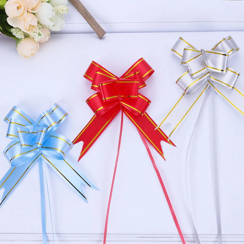 

100pcs Christmas Gift Wrap Pull Bows Ribbons Christmas Tree Ribbons New Year Navidad Decorations for Home Wedding Car Decor Bows