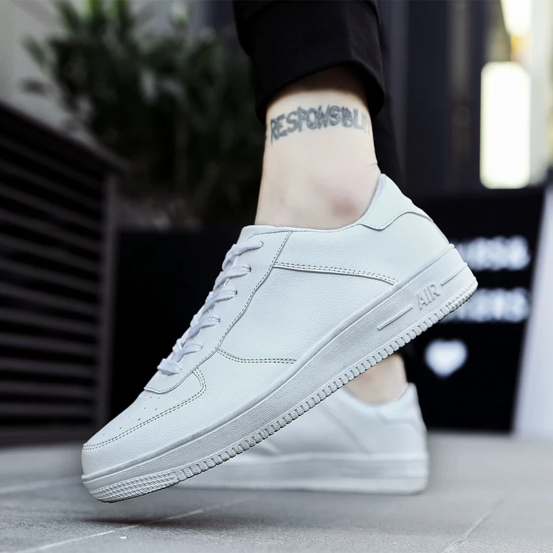 Модная мужская обувь Мужская Вулканизированная дышащие белые кроссовки Новинка