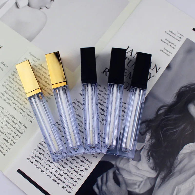 

10pcs High Class 6ml Acrylic Lip Gloss Bottle Empty Cosmetic Lip Oil Refillable Tube Liquid Lipstick Storage Container