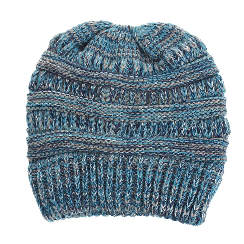 Женская зимняя шапка Skullies Beanies, вязаная шапка с ушками, теплая, конский хвост, толстая шерсть, грязные модные аксессуары, Outdoor-XMC-W6