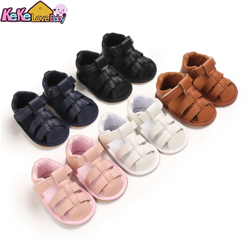 Summer Newborn Infant Baby Boys Shoes Sandals Soft Leather For Bebe Girl Casual Soft Sole Genuine Leather Beach New born Sandals