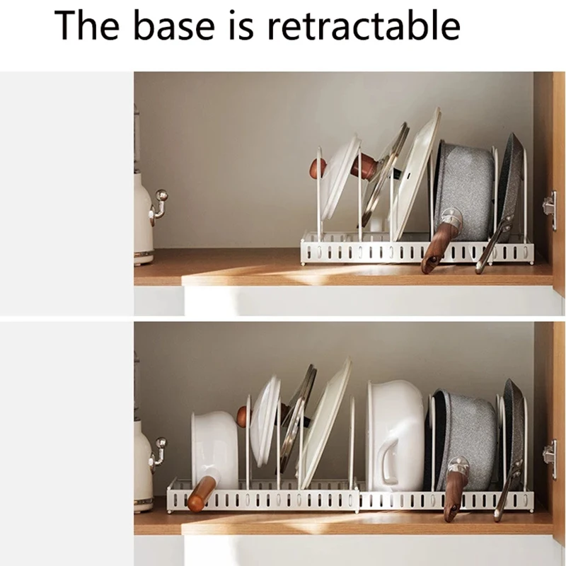 pot lid pan organizer storage kitchen dish drying rack tableware holder accessories extended iron dish shelf stand tray cabinet free global shipping