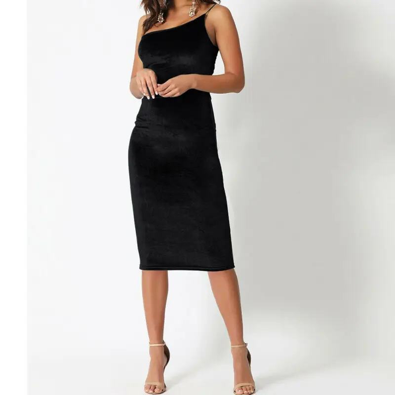 Женское сексуальное платье весна-лето 2020 без рукавов облегающее с одним ремешком