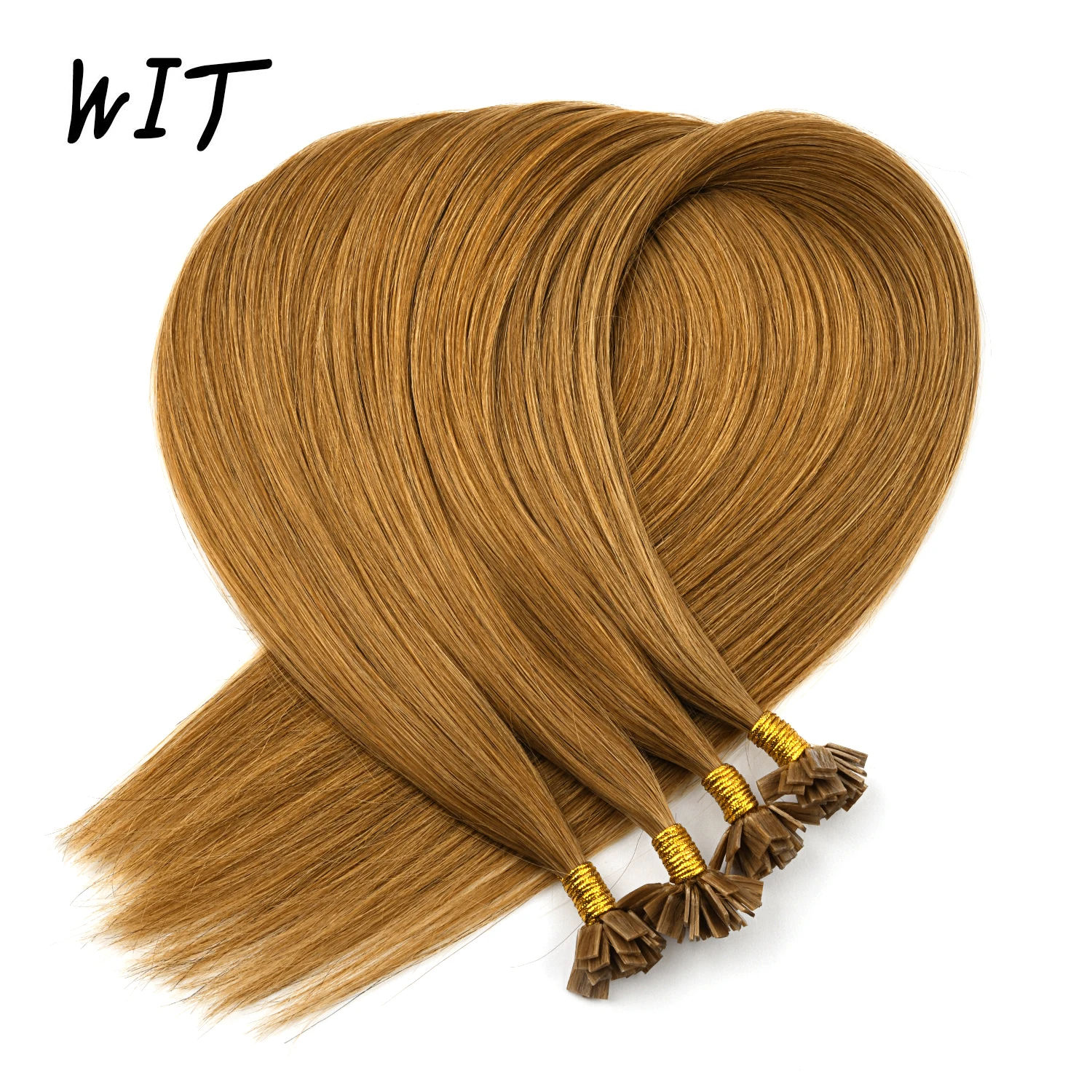 

WIT 6 Colors Straight Keratin Capsules Human Fusion Hair Nail Flat Tip Remy Pre Bonded Hair Extension 24inchs 1g/s 50g