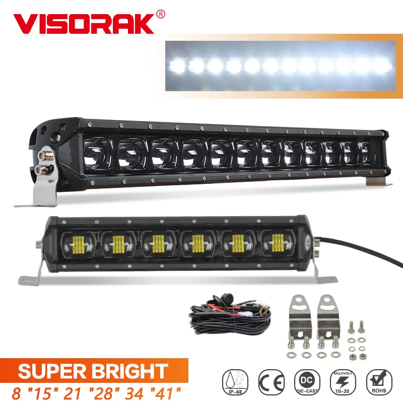 

VISORAK 9D 8 15 21 28 34 41" Inch SUV LED Light Bar Auto LED Bar For Car Truck Off Road Jeep Tractor Pickup SUV ATV 4x4 4WD