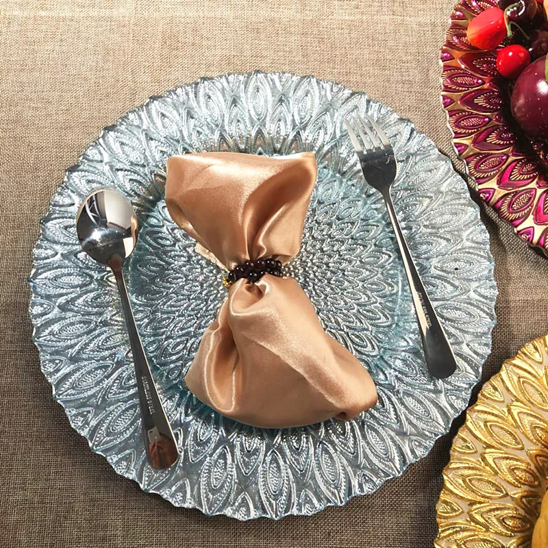 

Creative Golden Glass Fruit Plate Storage Tray Decoration Snack Dessert Jewelry Display Tray Home Decor Kitchen Accessories