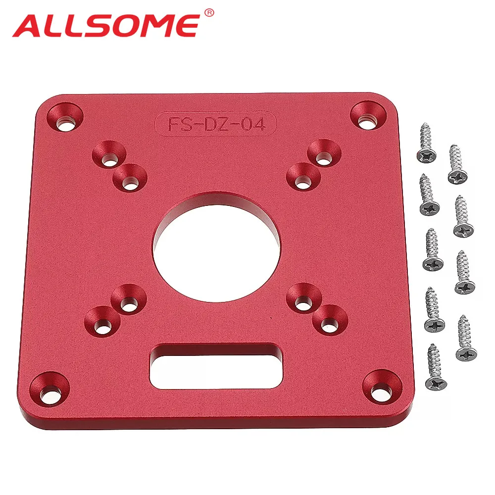 ALLSOME 120x120mm Woodworking Aluminum Alloy Router Table Insert Plate Mounting Base Plate for MAKITA RT0700C WORX Aoben HT2801