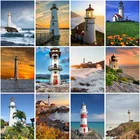 Алмазная 5D картина сделай сам с изображением маяков, полноразмерная картина с изображением морского берега, алмазная вышивка, наборы для вышивки крестиком, настенное искусство, домашний декор