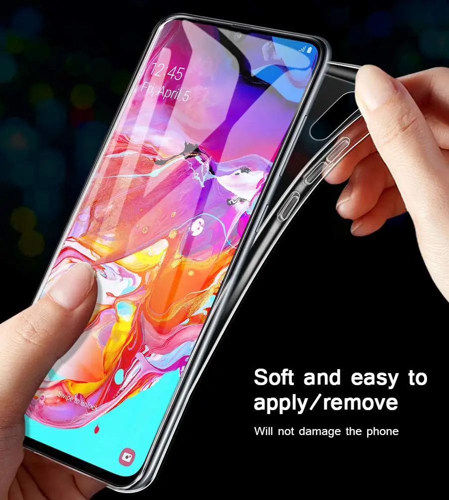 Прозрачный кремний Чехлы для samsung Galaxy A10 A20 A20e A30 A40 A50 A60 A70 A80 M10 M20 M30 M40 Мягкий ТПУ защитный чехол-накладка на заднюю панель