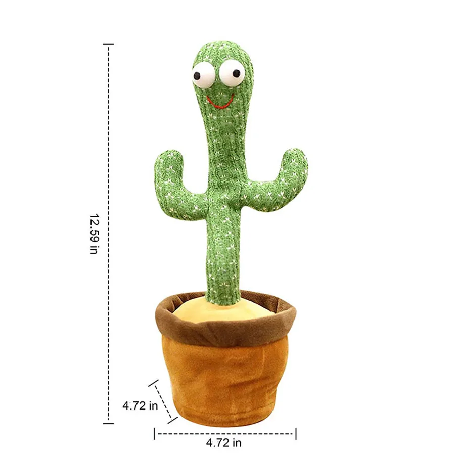 

2021 New Dancing Cactus Plush Toy Can Dancing And Singing And Recording To Learn Talking For Kids Or Adults Funny Magical Gift