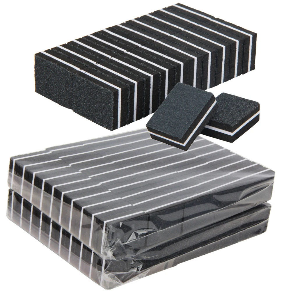 500 шт./лот черные мини пилки для дизайна ногтей наждачная бумага УФ Гель лак