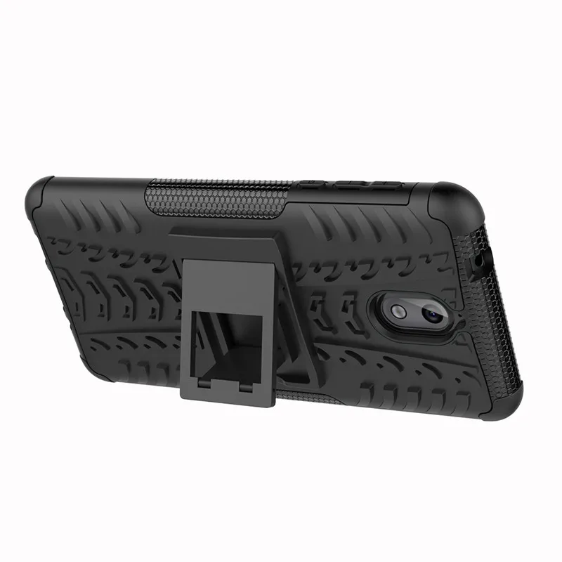 For Nokia 2.1 2.2 2.3 3.2 4.2 6.2 7.1 7.2 Plus Dazzle Shockproof Soft Silicone Hard PC Dual Armor Back Case Stand Holder Cover | Мобильные