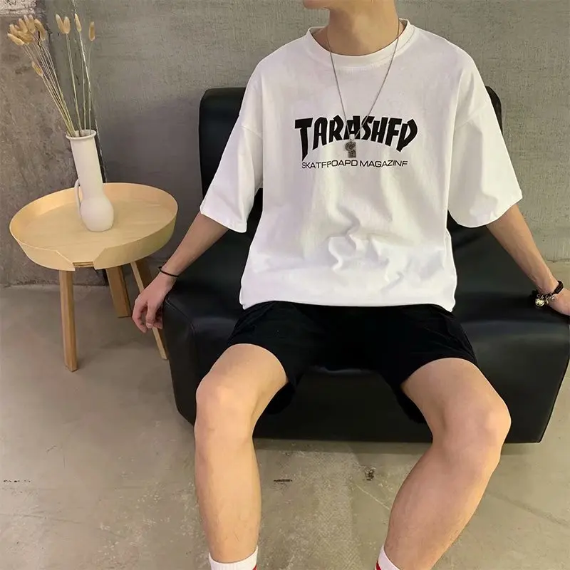 Футболка мужская свободного покроя тенниска с короткими рукавами Удобная майка