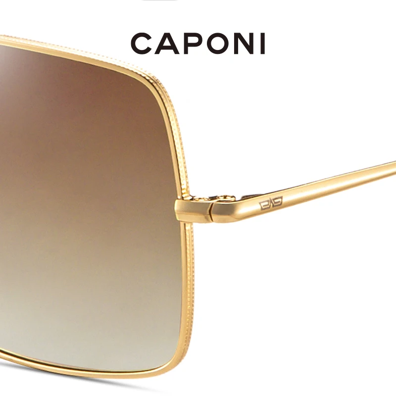 Женские квадратные поляризационные солнцезащитные очки CAPONI, роскошные брендовые дизайнерские солнцезащитные очки в металлической оправе ... от AliExpress WW