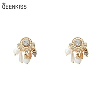 qeenkiss eg7333 fine jewelry wholesale woman birthday wedding gift round retro zircon 925 sterling silver needle stud earrings