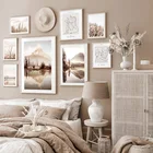 Богемная картина восхода солнца природный пейзаж озеро отражение Холст плакат в скандинавском стиле Художественная печать галерея настенное украшение картина