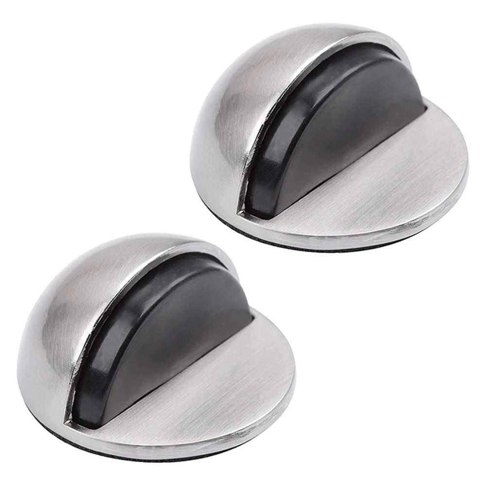 

Stainless Steel Rubber Door Stopper Non Punching Sticker Hidden Door Holders Catch Floor Mounted Nail-free Door Stops Hardware