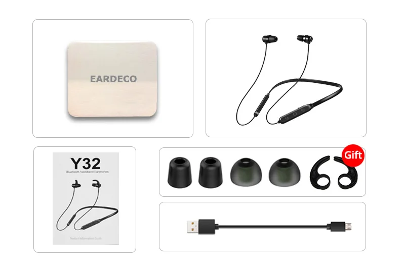 Беспроводные наушники EARDECO, 4D, стерео, беспроводные наушники, бас, Bluetooth, наушники с микрофоном, гарнитура, водонепроницаемые для телефона