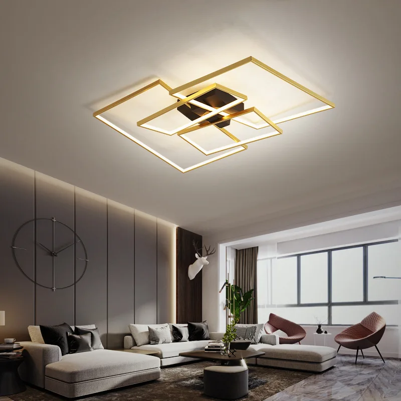 Modern Led Ceiling Light Indoor Lighting For Living room Dining room Kitchen Bedroom Gold and White Body Ceiling lamp Fixture