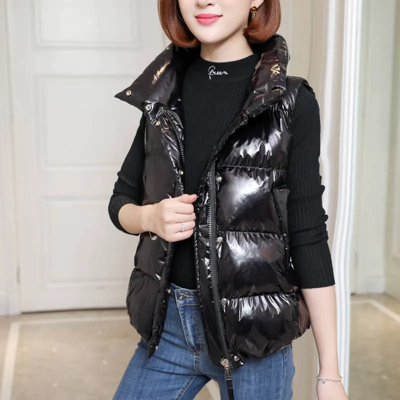 Женское пальто без рукавов Новинка 2019 года сезон осень зима теплое короткое на