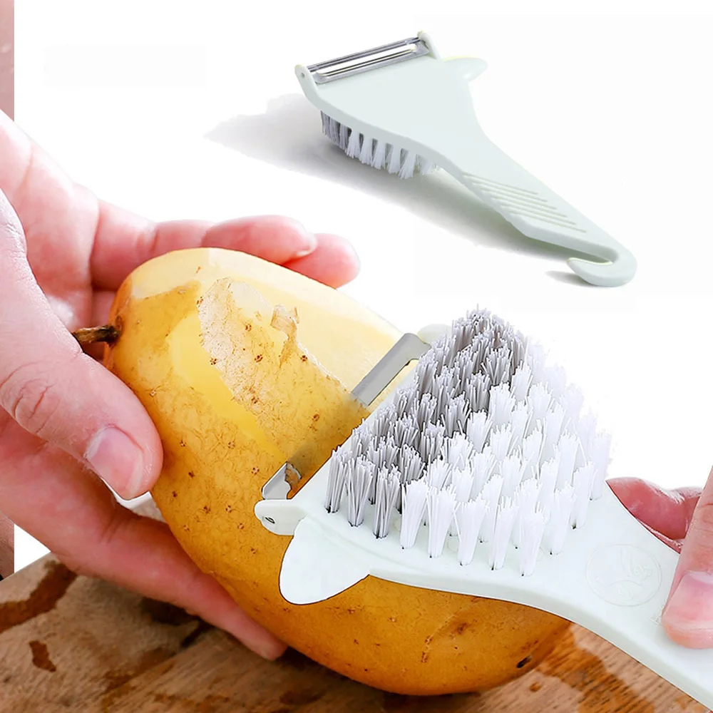 Многофункциональный для фруктов и овощей с кистью Пластик инструмент чистки