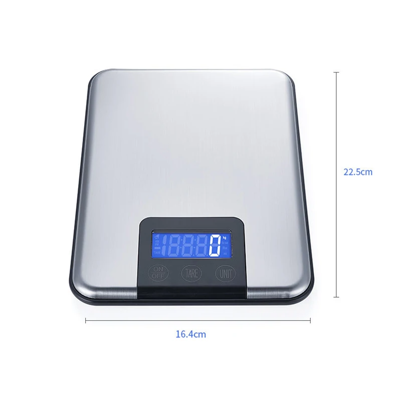 Новые кухонные весы 15 кг/1 г плоские из нержавеющей стали для выпечки