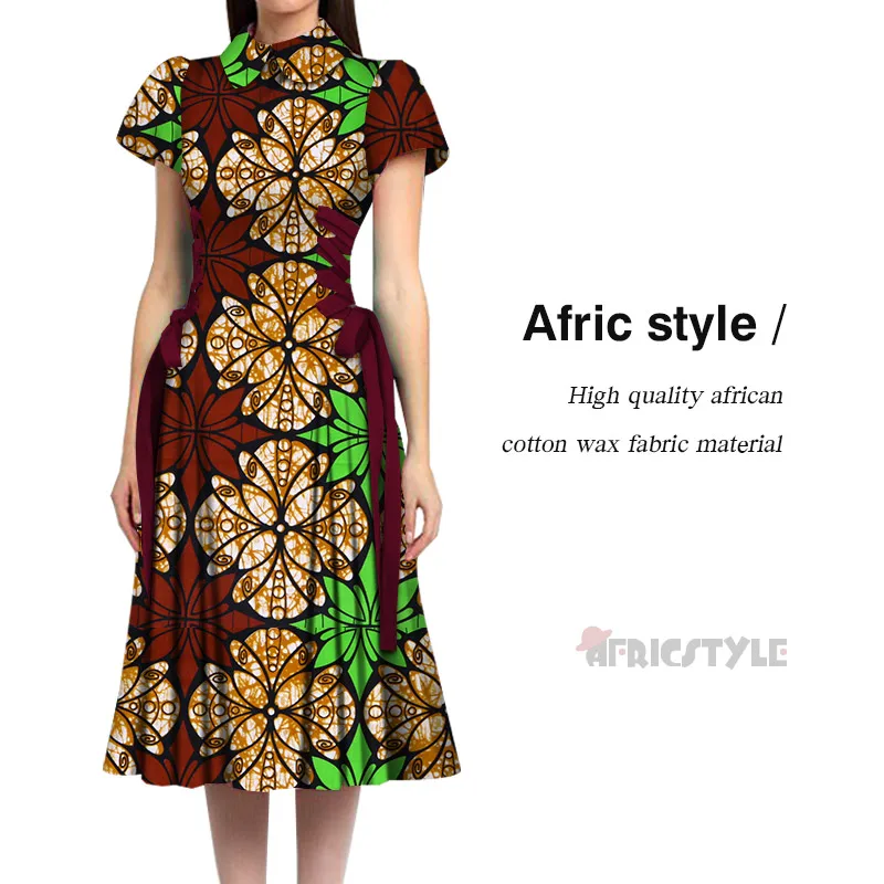 Женское платье с круглым вырезом длинное ТРАПЕЦИЕВИДНОЕ ПЛАТЬЕ Африканским