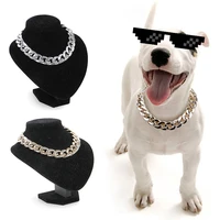 french bulldog type hip hop style big gold chain small and medium dog collar pet necklace jewelry accessories