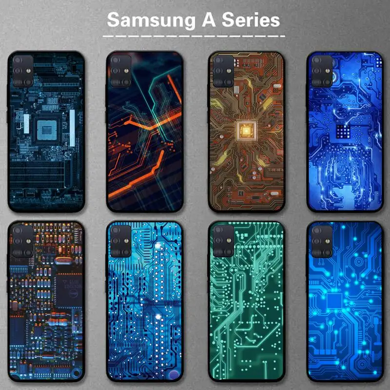

Circuit Board Funny Phone Case For Samsung A01 A10 A02 A20 A31 A40 A50 S A52 A51 A70 A71 A80 A91 Cover Fundas Coque