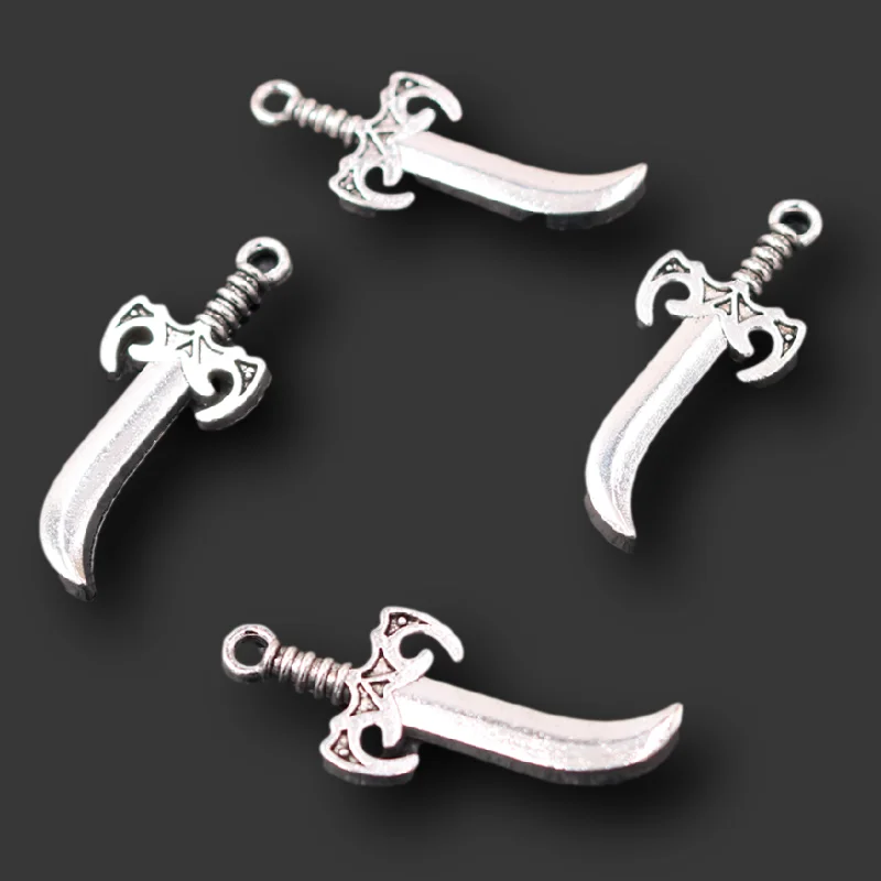 

15pcs Silver Plated Damascus Scimitar Pendants Retro Necklace Earrings Metal Accessories DIY Charms For Jewelry Crafts Making