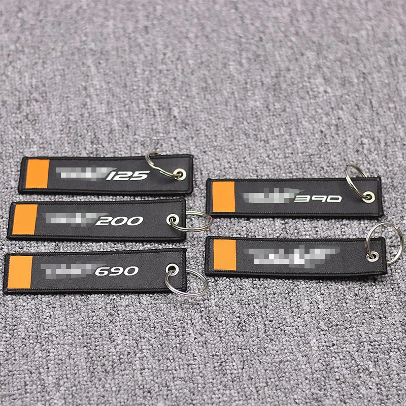 

Motorbike Keychain Embroidery Keyring Fit For KTM Duke 125 200 390 690 Motorcycles Scooters Strap Key Chain Ring Collection