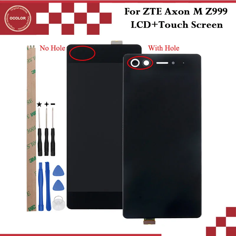 Ocolor для zte Axon M Z999 ЖК дисплей и сенсорный экран 5 2 дюймов аксессуары телефонов с