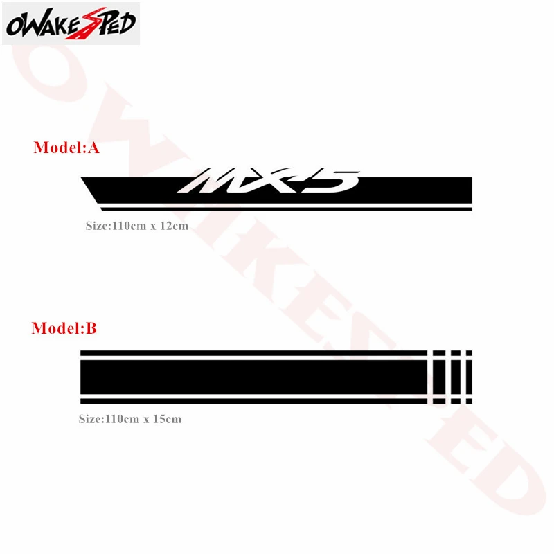 

Car Sport Styling Sticker Bonnet Stripes Sticker For-Mazda MX-5 Hood Engine Cover Decor Decal Auto Body Vinyl Decals