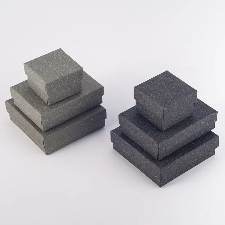 Черный серый коробка ювелирных изделий для свадьбы обручальное кольцо серьги