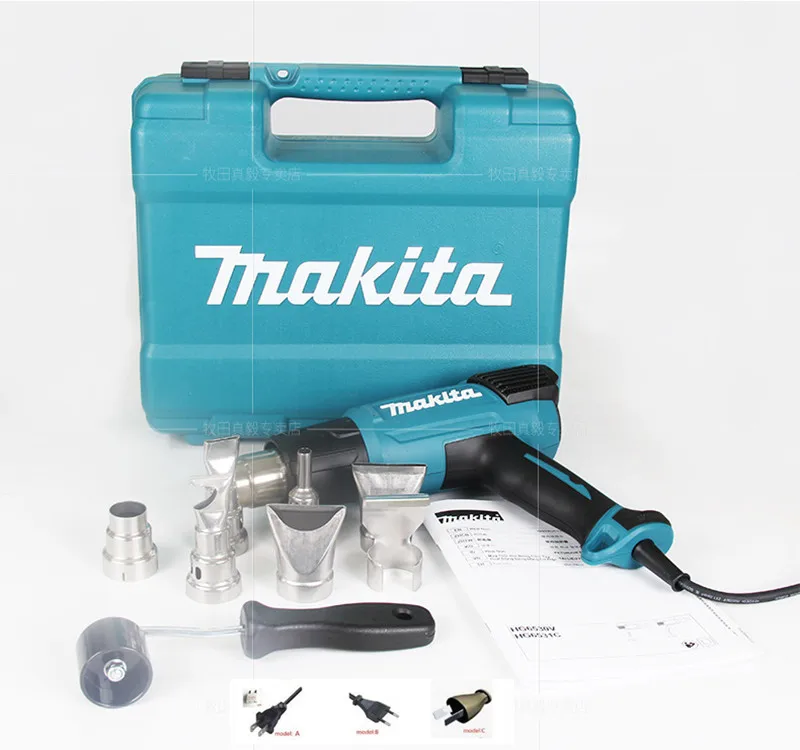 

220-240 в Makita Тепловая пушка 2,000 Вт 650 ° HG6531CK поставляется с чехлом + аксессуары