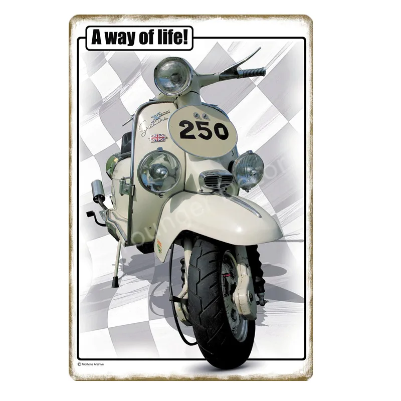 Модники, металлические оловянные знаки, итальянские скутеры Lambretta Vespa, винтажная настенная табличка, гаражный магазин, Декор для дома, комнаты, плакат для мотоцикла